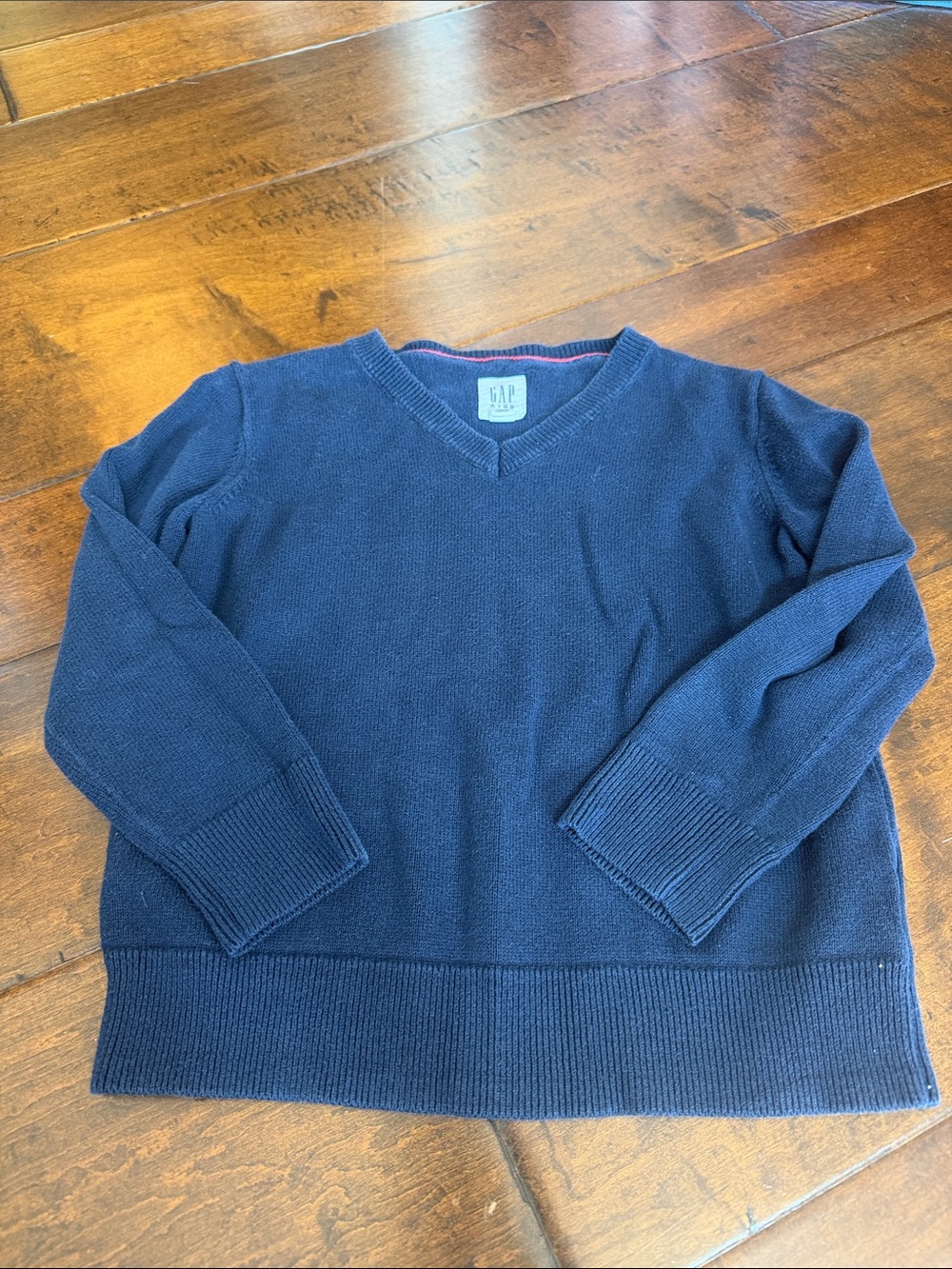 GAP Navy Blue V-Neck Kids Sweater